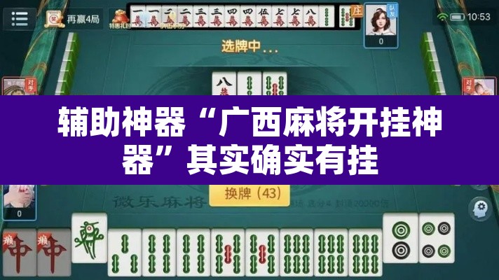 辅助神器“广西麻将开挂神器”其实确实有挂