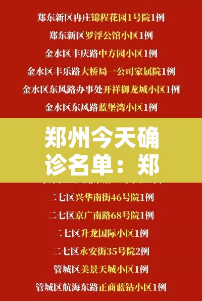郑州今天确诊名单:郑州今日确诊 郑州今天确诊名单:郑州今日确诊