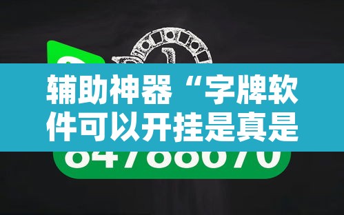 辅助神器“字牌软件可以开挂是真是假？”其实确实有挂