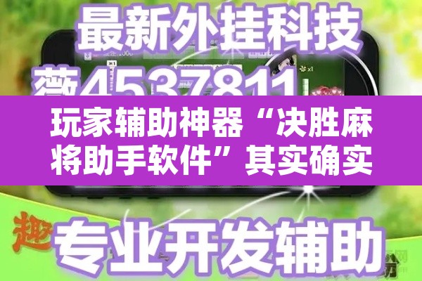 玩家辅助神器“决胜麻将助手软件	”其实确实有挂