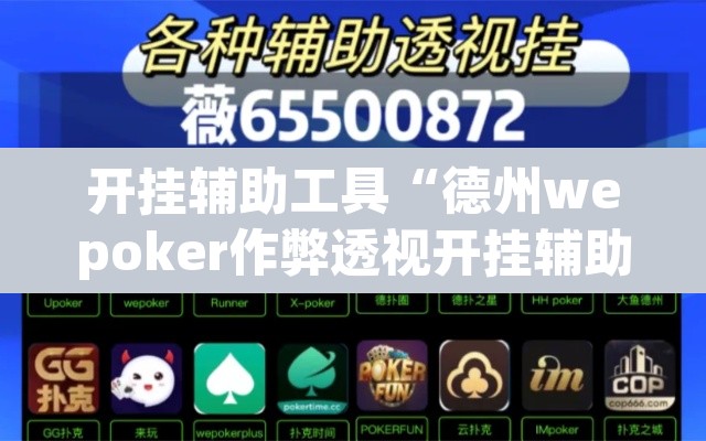 开挂辅助工具“德州wepoker作弊透视开挂辅助挂”其实确实有挂