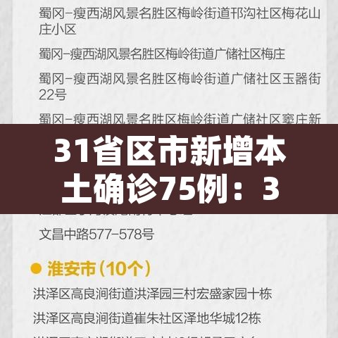 31省区市新增本土确诊75例:31省区市新增确诊103例本土88例 31省区市新增本土确诊75例:31省区市新增确诊103例本土88例