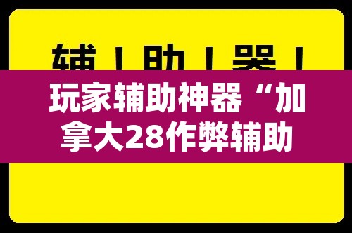 玩家辅助神器“加拿大28作弊辅助挂	”(透视挂)辅助透视教程