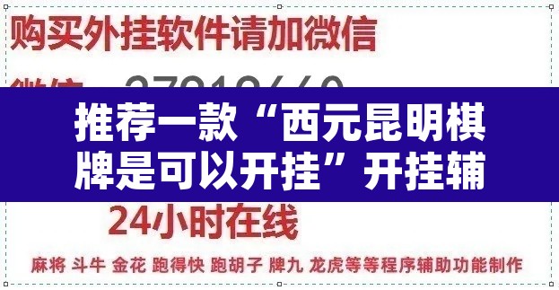 推荐一款“西元昆明棋牌是可以开挂”开挂辅助脚本+详细开挂安装教程