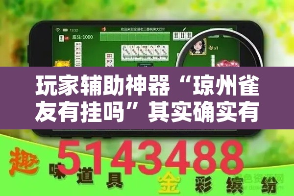 玩家辅助神器“琼州雀友有挂吗”其实确实有挂