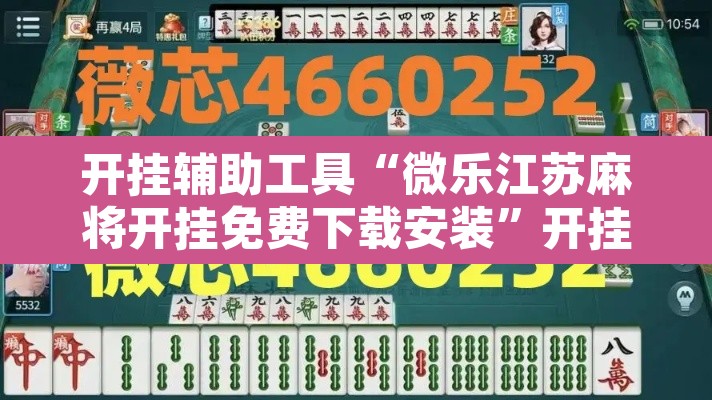 开挂辅助工具“微乐江苏麻将开挂免费下载安装”开挂辅助脚本+详细开挂安装教程