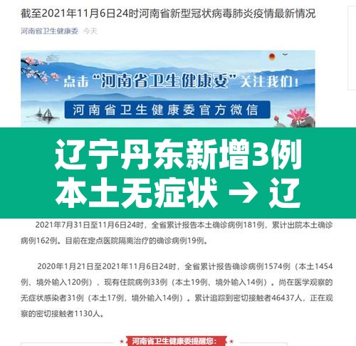 辽宁丹东新增3例本土无症状 → 辽宁丹东最新确诊病例轨迹