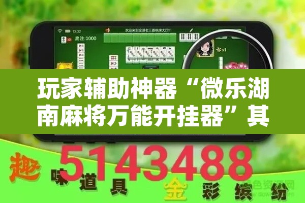 玩家辅助神器“微乐湖南麻将万能开挂器	”其实确实有挂