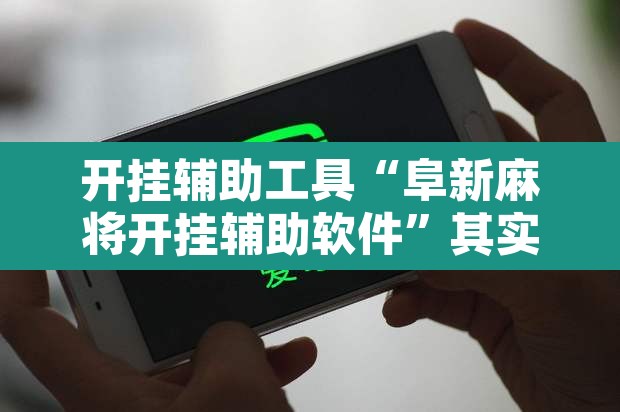 开挂辅助工具“阜新麻将开挂辅助软件”其实确实有挂