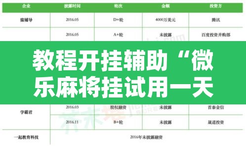 教程开挂辅助“微乐麻将挂试用一天”开挂辅助脚本+详细开挂安装教程