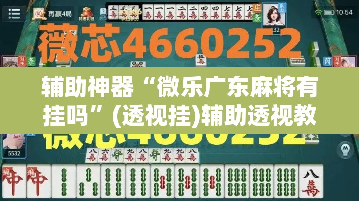 辅助神器“微乐广东麻将有挂吗”(透视挂)辅助透视教程