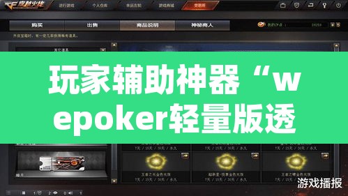 玩家辅助神器“wepoker轻量版透视挂	”(透视)其实确实有挂