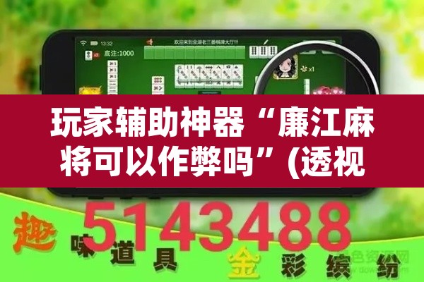 玩家辅助神器“廉江麻将可以作弊吗”(透视挂)辅助透视教程