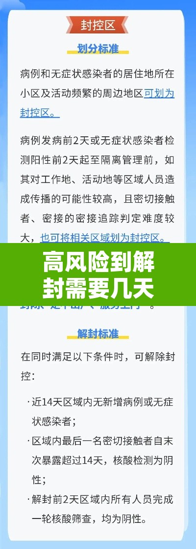 高风险到解封需要几天:高风险地区解封后能上班吗? 高风险到解封需要几天:高风险地区解封后能上班吗?