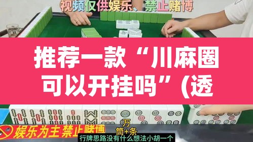 推荐一款“川麻圈可以开挂吗”(透视)其实确实有挂