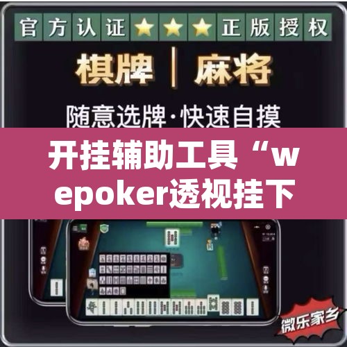 开挂辅助工具“wepoker透视挂下载”开挂辅助脚本+详细开挂安装教程