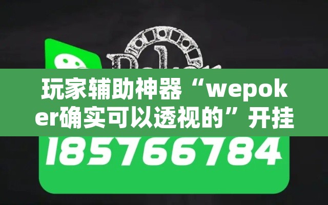 玩家辅助神器“wepoker确实可以透视的”开挂辅助脚本+详细开挂安装教程