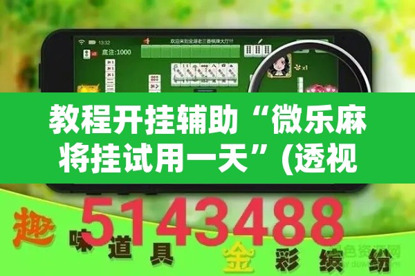 教程开挂辅助“微乐麻将挂试用一天”(透视挂)辅助透视教程