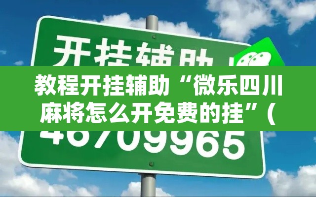 教程开挂辅助“微乐四川麻将怎么开免费的挂”(透视挂)辅助透视教程