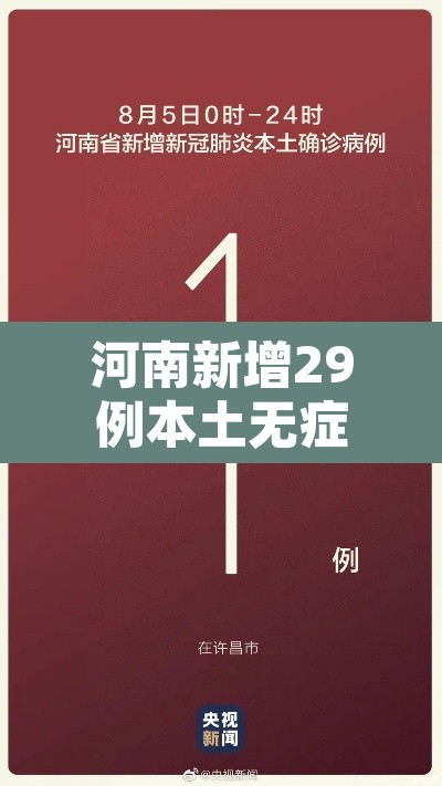 河南新增29例本土无症状：河南新增1例确诊病例和1例无症状感染者