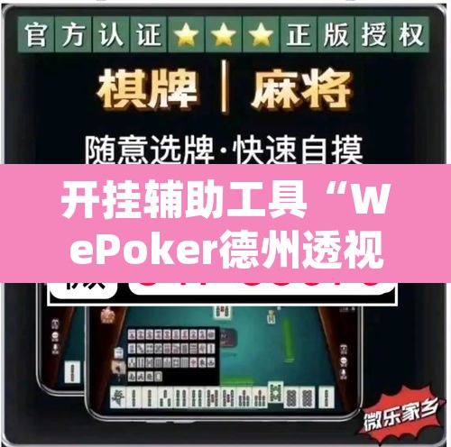 开挂辅助工具“WePoker德州透视挂”(透视挂)辅助透视教程