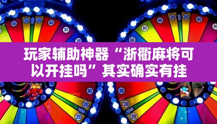 玩家辅助神器“浙衢麻将可以开挂吗”其实确实有挂