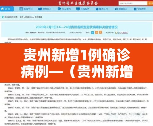 贵州新增1例确诊病例—(贵州新增1例新型肺炎确诊病例) 贵州新增1例确诊病例—(贵州新增1例新型肺炎确诊病例)