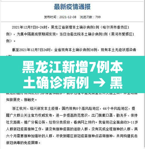 黑龙江新增7例本土确诊病例 → 黑龙江新增本土确诊8例行动轨迹 黑龙江新增7例本土确诊病例 → 黑龙江新增本土确诊8例行动轨迹