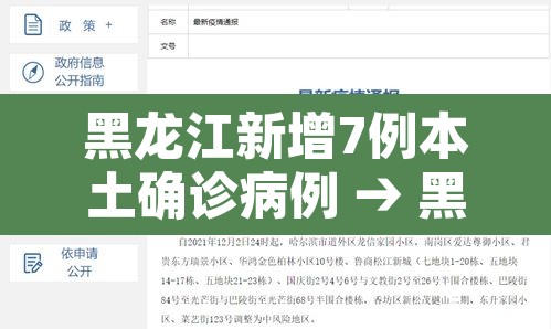 黑龙江新增7例本土确诊病例 → 黑龙江新增本土确诊8例行动轨迹 黑龙江新增7例本土确诊病例 → 黑龙江新增本土确诊8例行动轨迹