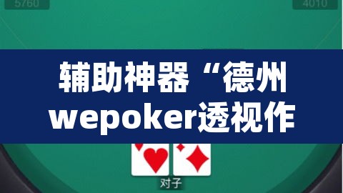 辅助神器“德州wepoker透视作弊方法”其实确实有挂