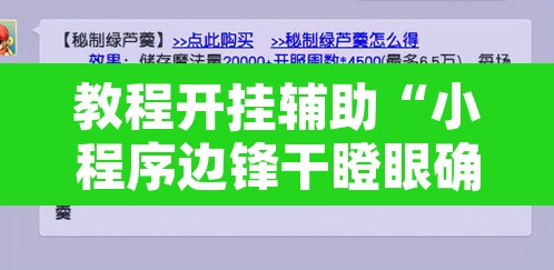 教程开挂辅助“小程序边锋干瞪眼确实真的有挂”附辅助神器开挂脚本详细步骤