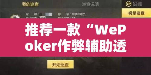 推荐一款“WePoker作弊辅助透视详细	”其实确实有挂
