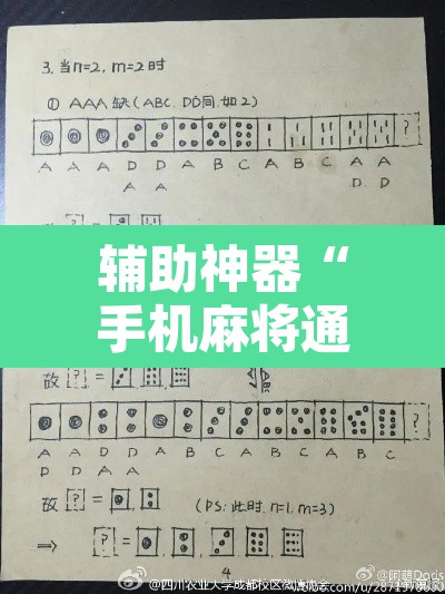 辅助神器“手机麻将通用挂”其实确实有挂