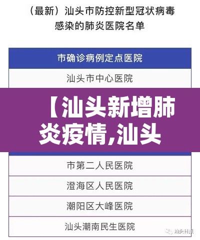 【汕头新增肺炎疫情,汕头新增肺炎疫情情况】 【汕头新增肺炎疫情,汕头新增肺炎疫情情况】