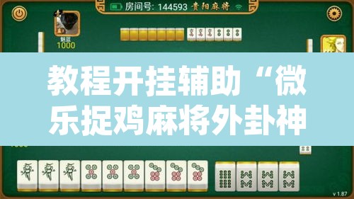教程开挂辅助“微乐捉鸡麻将外卦神器下载安装免费”(透视)其实确实有挂
