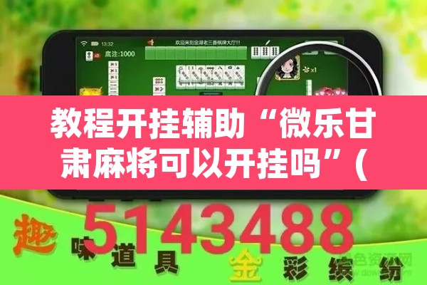 教程开挂辅助“微乐甘肃麻将可以开挂吗	”(透视挂)辅助透视教程