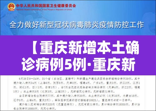 【重庆新增本土确诊病例5例·重庆新增确诊病例轨迹】 【重庆新增本土确诊病例5例·重庆新增确诊病例轨迹】