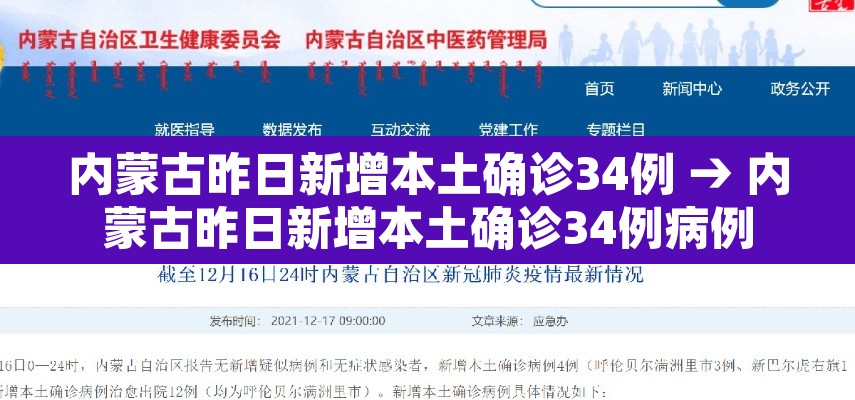 内蒙古昨日新增本土确诊34例 → 内蒙古昨日新增本土确诊34例病例 内蒙古昨日新增本土确诊34例 → 内蒙古昨日新增本土确诊34例病例