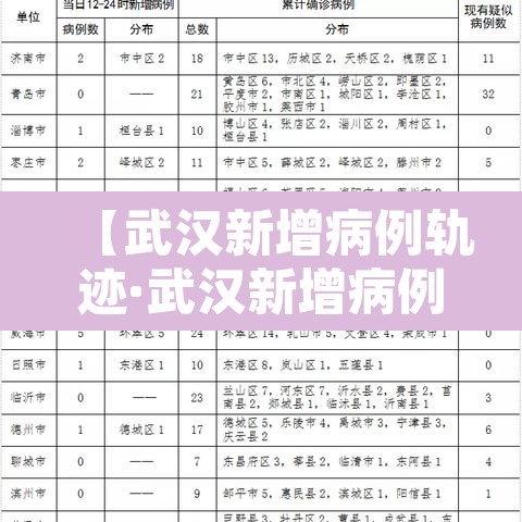 【武汉新增病例轨迹·武汉新增病例报告】
