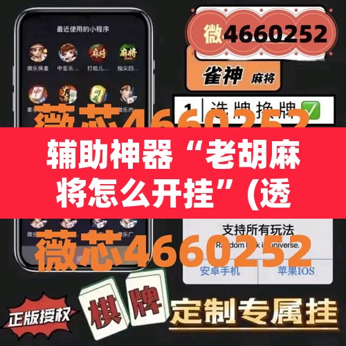 辅助神器“老胡麻将怎么开挂”(透视)其实确实有挂
