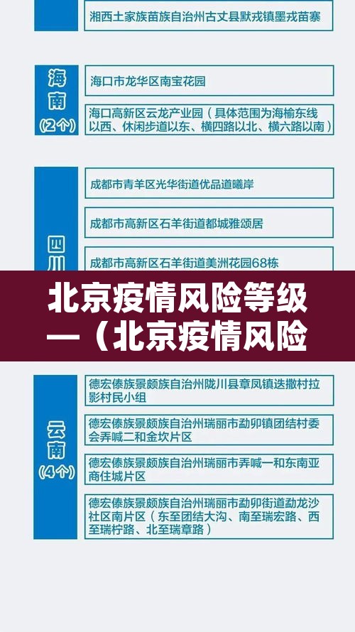 北京疫情风险等级—（北京疫情风险等级划分）