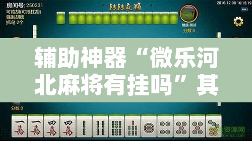 辅助神器“微乐河北麻将有挂吗	”其实确实有挂