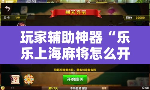 玩家辅助神器“乐乐上海麻将怎么开挂详细开挂教程”附辅助神器开挂脚本详细步骤
