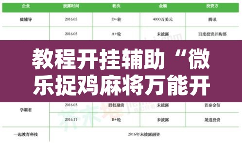 教程开挂辅助“微乐捉鸡麻将万能开挂器”开挂辅助脚本+详细开挂安装教程