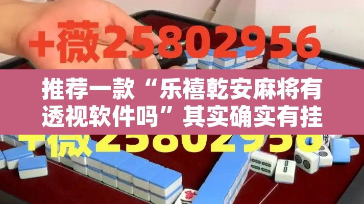推荐一款“乐禧乾安麻将有透视软件吗”其实确实有挂