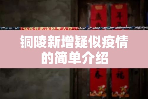 铜陵新增疑似疫情的简单介绍