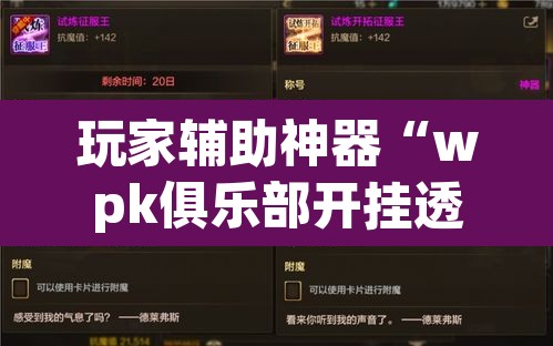 玩家辅助神器“wpk俱乐部开挂透视辅助挂”其实确实有挂