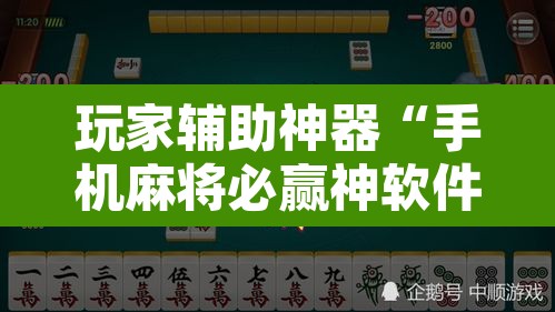 玩家辅助神器“手机麻将必赢神软件	”附辅助神器开挂脚本详细步骤