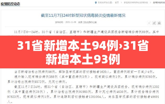 31省新增本土94例›31省新增本土93例 31省新增本土94例›31省新增本土93例