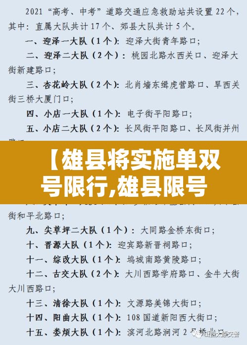 【雄县将实施单双号限行,雄县限号查询最新2020】